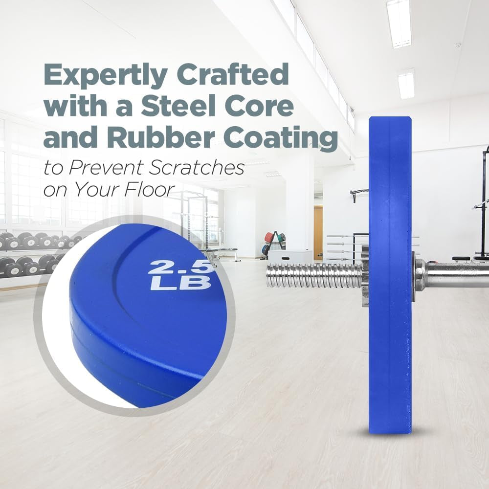 Olympic Change Weight Plates - for Weightlifting, Powerlifting or Gymnastics Fractional Weight Plates - 0.5LB 1.25LB 2.5LB 5LB 7.5LB 10LB Pair Cross Training Bumper