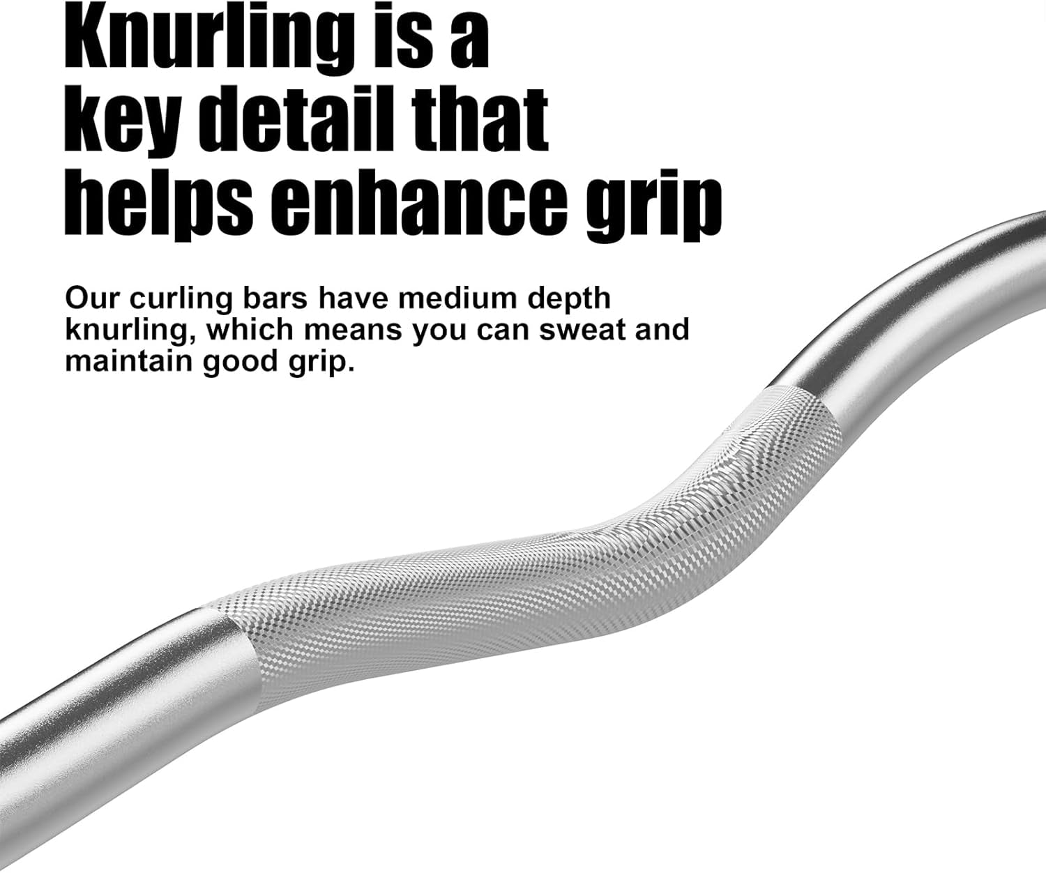 Curl Bar Weight Lifting Bar, 47" Carbon Steel Barbell Bar, Benches Press Bar, Curved Rod Weight Bar for Weightlifting, Powerlifting, Cross Fit Training, 350 Lbs Max Load Capacity, Home Gym