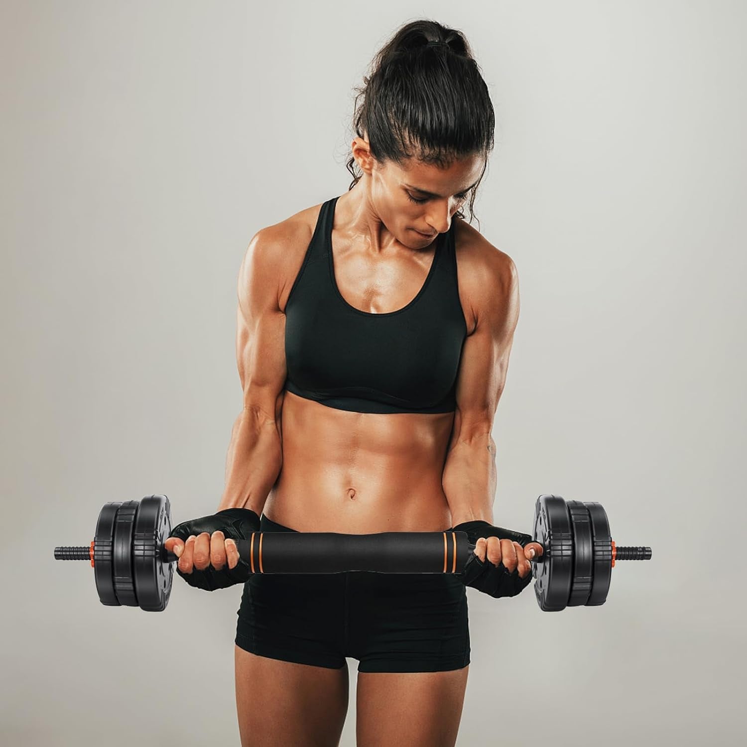 Adjustable Dumbbell Set, 22/44/66/88Lbs Free Weights, 4-In-1 Barbell & Kettlebell Set, Non-Slip Handles, Fitness for Men & Women