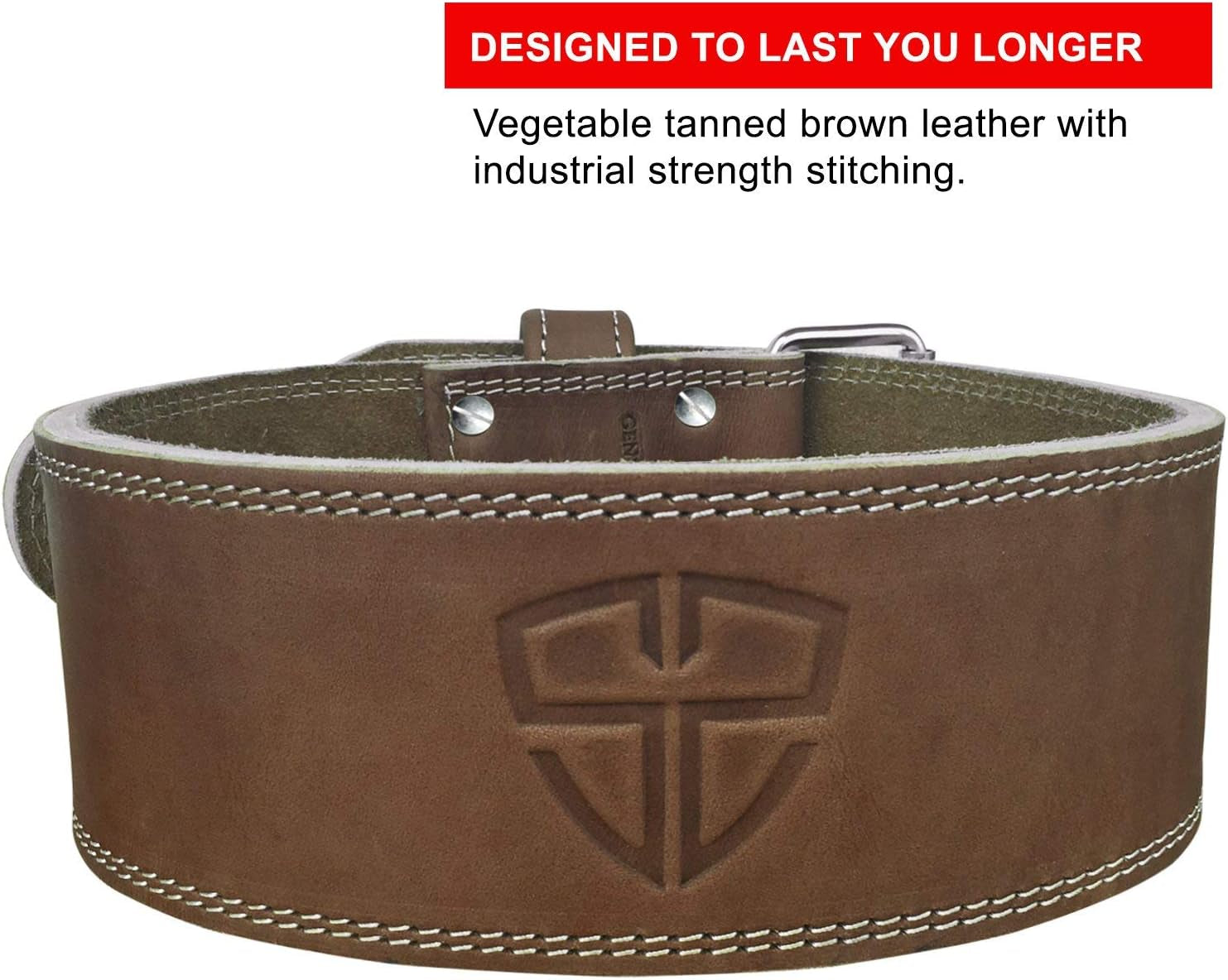 Weight Lifting Belt - 4 Inches Wide by 10Mm - Single Prong Powerlifting Belt That'S Heavy Duty - Vegetable Tanned Leather - HYDE Brown Small
