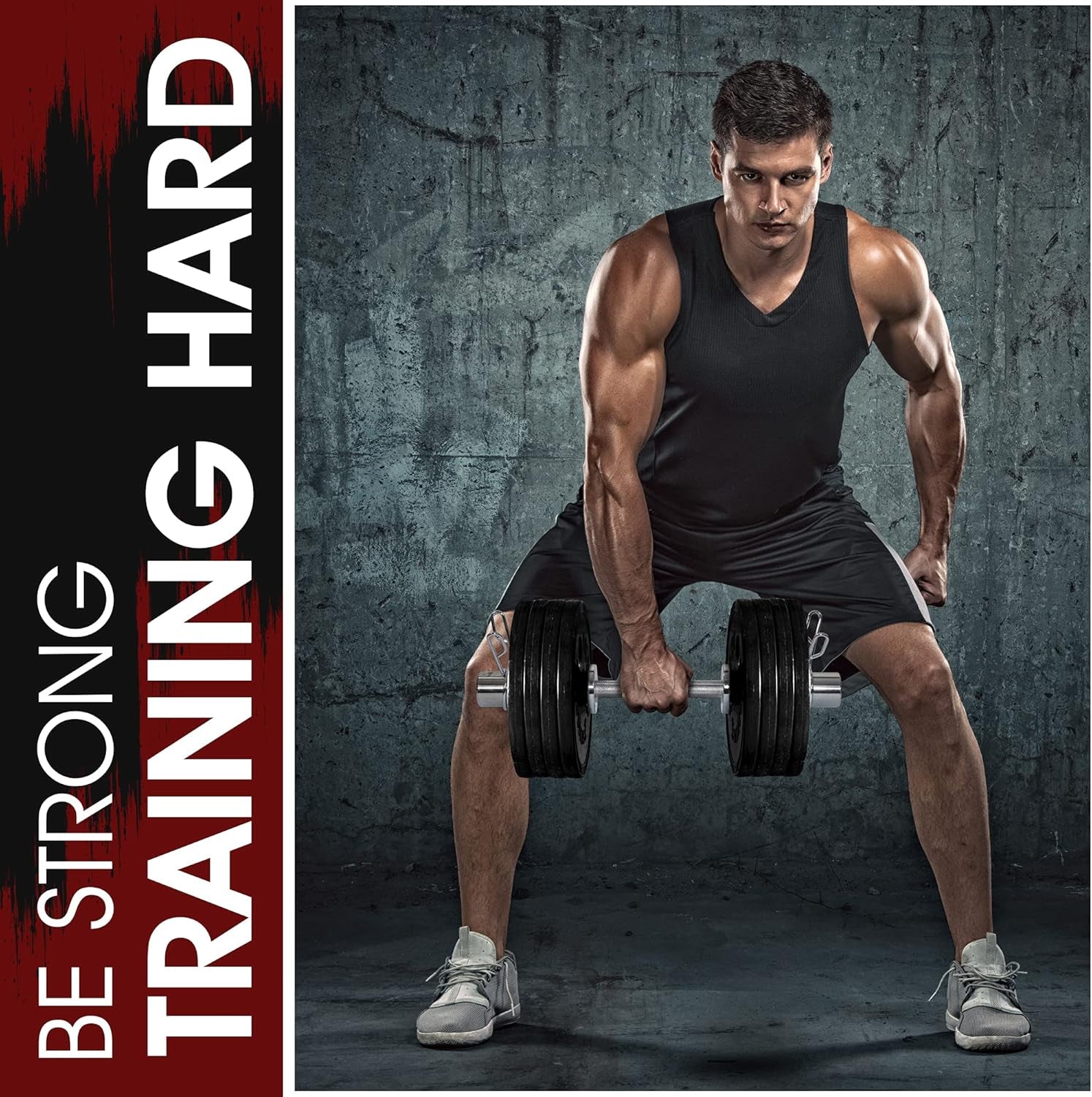 2” Olympic Dumbbell Handle –20” Long Pair of Dumbbells with Rotating Sleeves, Knurled Grips, Spring Collars Fit 2-Inch Weight Plates with Max Capacity 300Lbs Tota