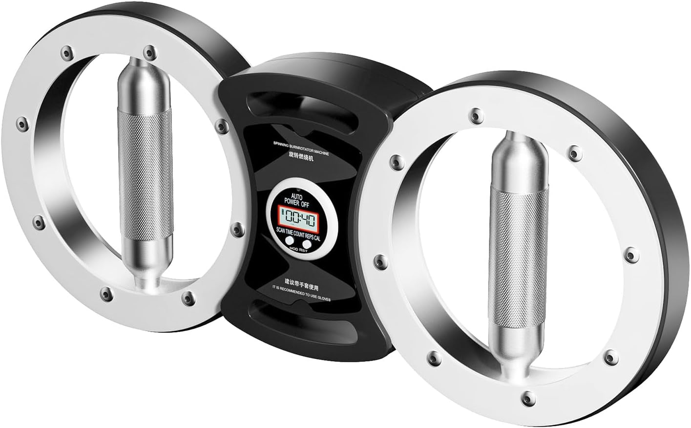 Rotator Machine, 12 Pounds Boxing Forearm Trainer, Adjustable Resistance 360° Rotating Grips, Shoulder Exercise Equipment for Men and Women Wrist, Shoulder, Upper Arm Workout Equipment White