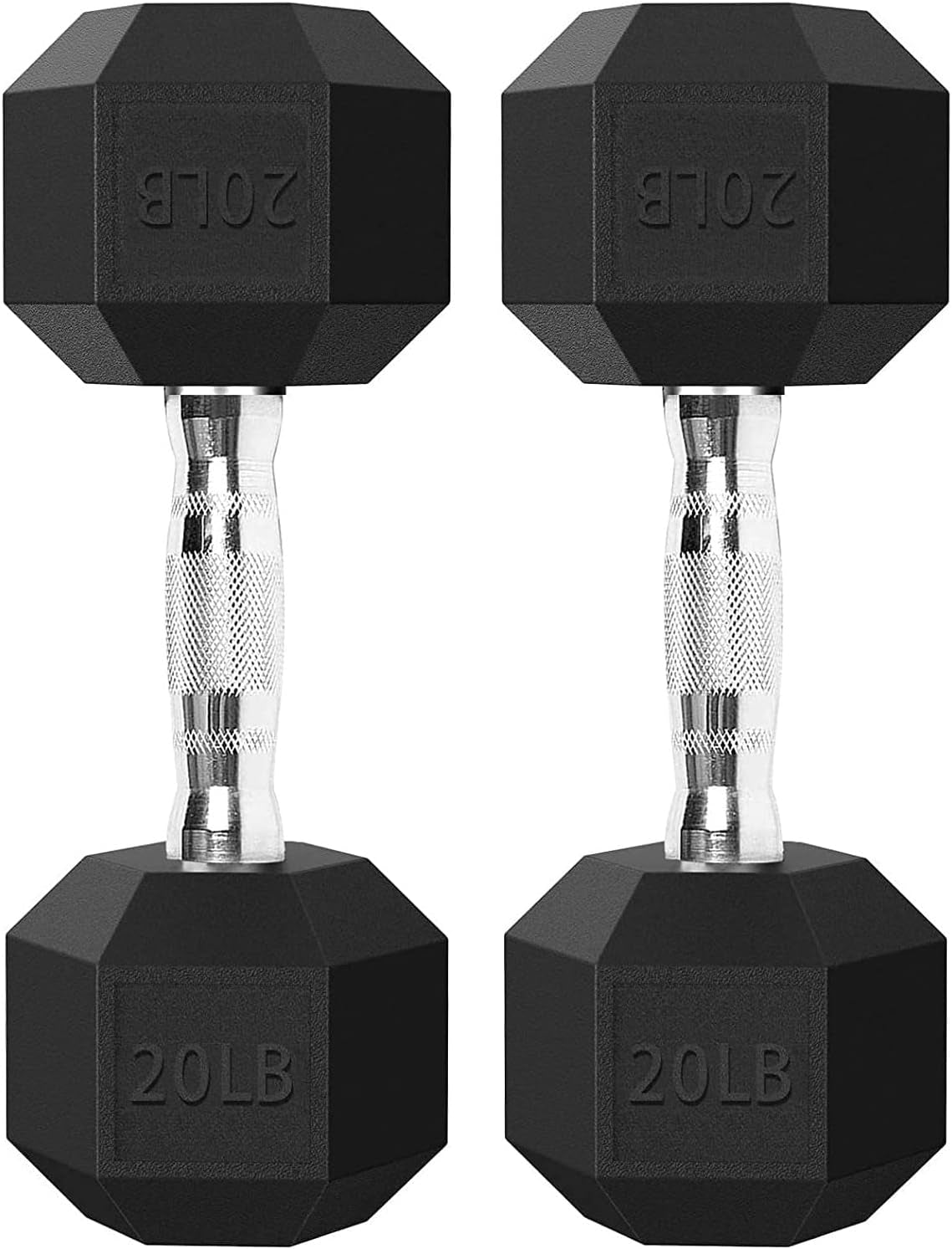 Dumbbells Free Weights Dumbbell Hand Weight Rubber Coated Cast Iron Hex Black Dumbbell Set, for Gym Equipment Workouts Strength Training for Women, Men(5 15 20 25 30 35 40 45 50Lb)