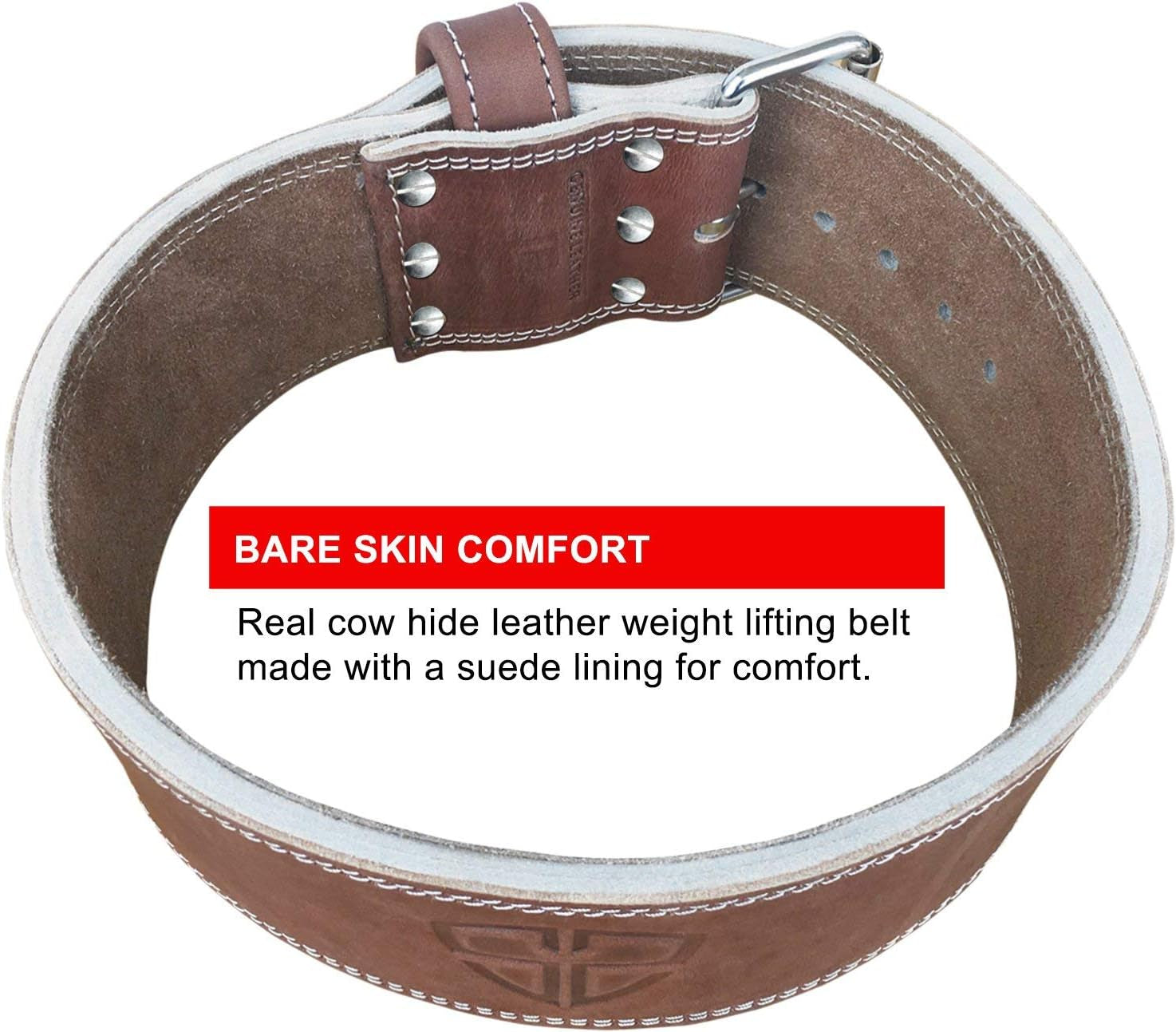Weight Lifting Belt - 4 Inches Wide by 10Mm - Single Prong Powerlifting Belt That'S Heavy Duty - Vegetable Tanned Leather - HYDE Brown Small