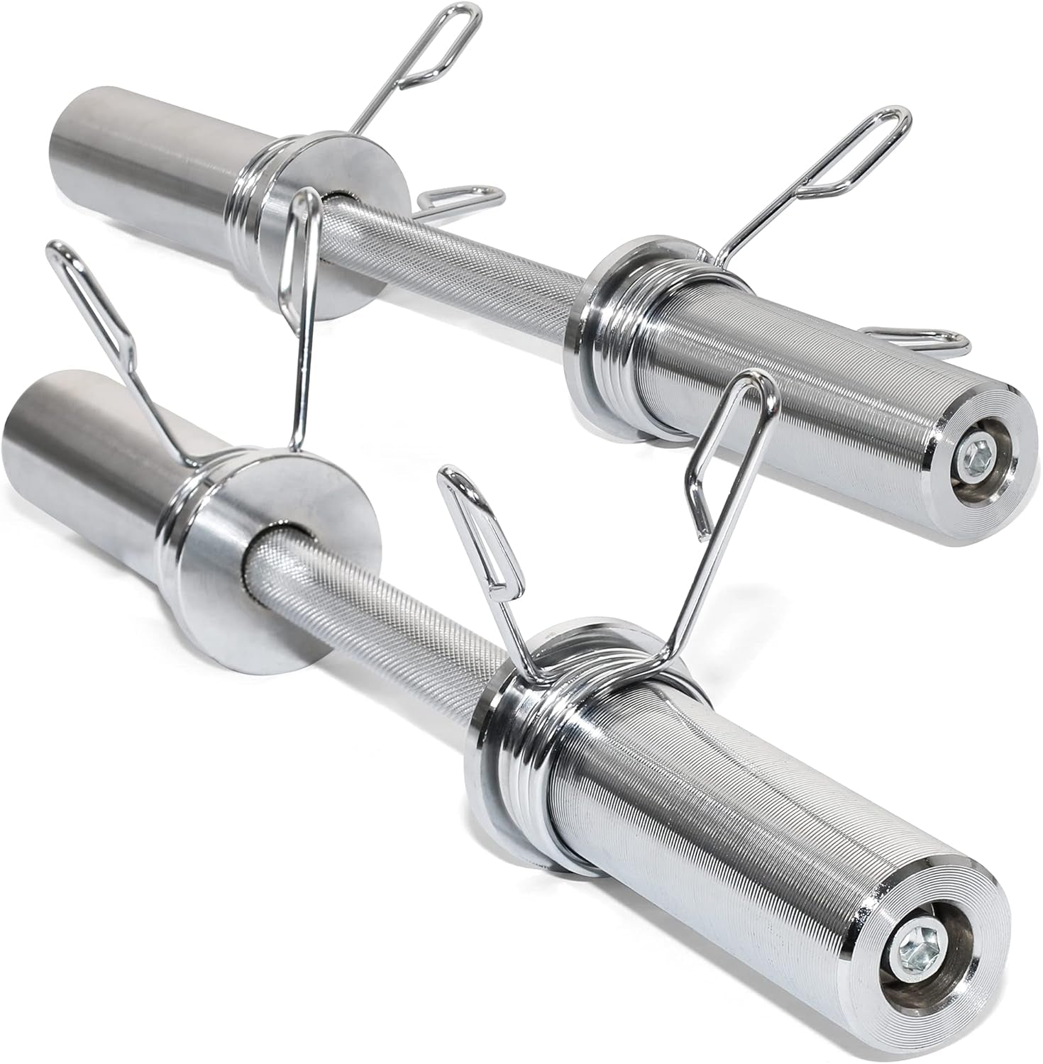 2” Olympic Dumbbell Handle –20” Long Pair of Dumbbells with Rotating Sleeves, Knurled Grips, Spring Collars Fit 2-Inch Weight Plates with Max Capacity 300Lbs Tota
