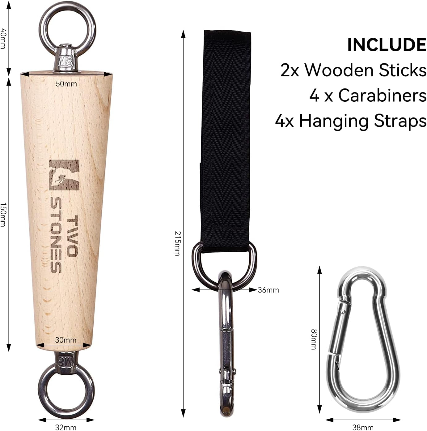 Wooden Pull up Grips | Wood Climbing Power Grips | Pull up Climbing Hold Grips | Premium Wood Training Tool for Grip Strength | Rock Climbing | Bouldering
