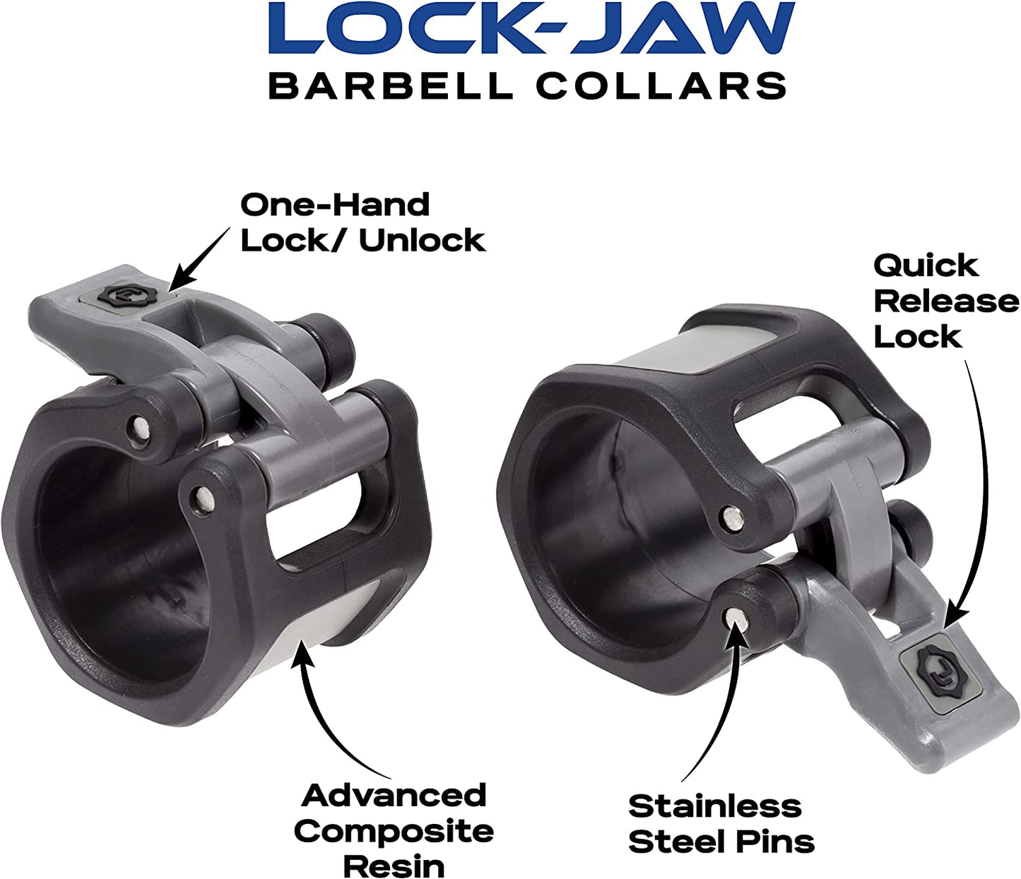 Lock-Jaw HEX 50Mm / 2" Olympic Barbell Collar (Blue)