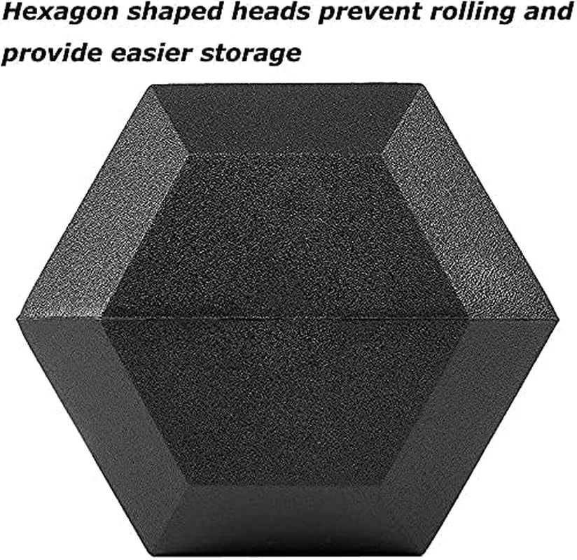 Dumbbells Free Weights Dumbbell Hand Weight Rubber Coated Cast Iron Hex Black Dumbbell Set, for Gym Equipment Workouts Strength Training for Women, Men(5 15 20 25 30 35 40 45 50Lb)