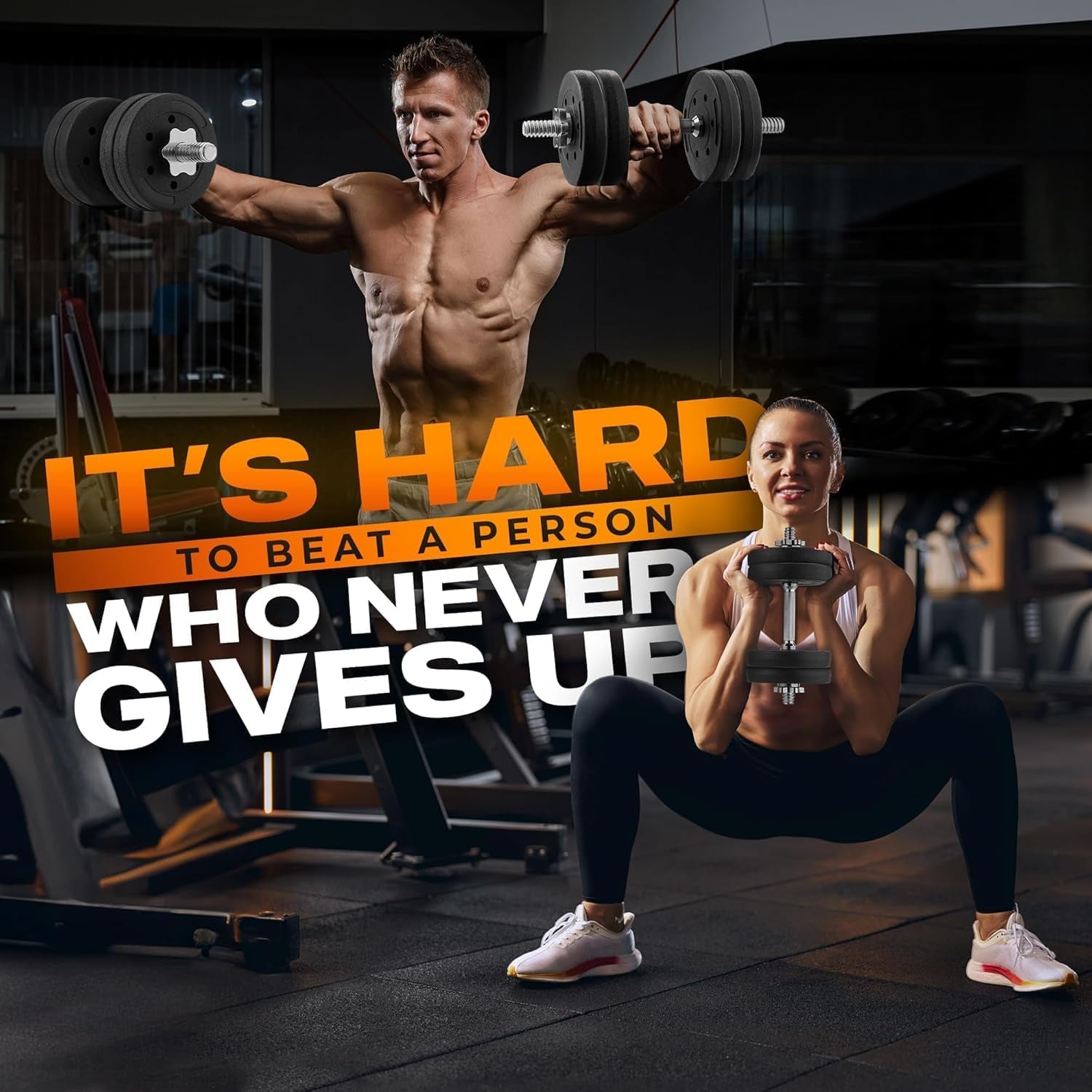 Pair of Threaded Dumbbell Handles 14/16/18/24 Inch, Chrome/Rubber Grip, Fit 1” Plates, Weight Bar Connector