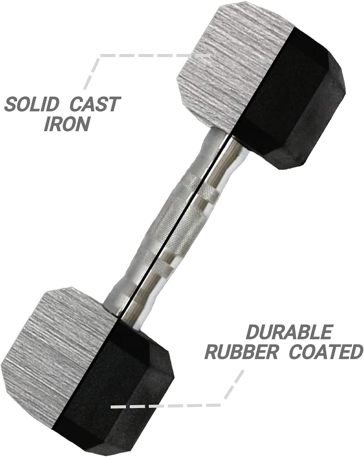 Dumbbells Free Weights Dumbbell Hand Weight Rubber Coated Cast Iron Hex Black Dumbbell Set, for Gym Equipment Workouts Strength Training for Women, Men(5 15 20 25 30 35 40 45 50Lb)