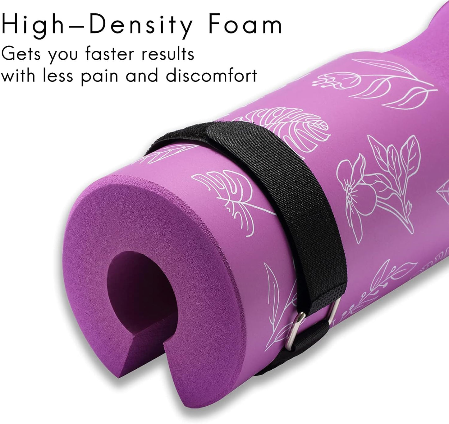 Squat Pad Barbell Pad for Hip Thrust, Shoulder&Neck Support Weight Bar Pad for Olympic or Standard Bars with Straps