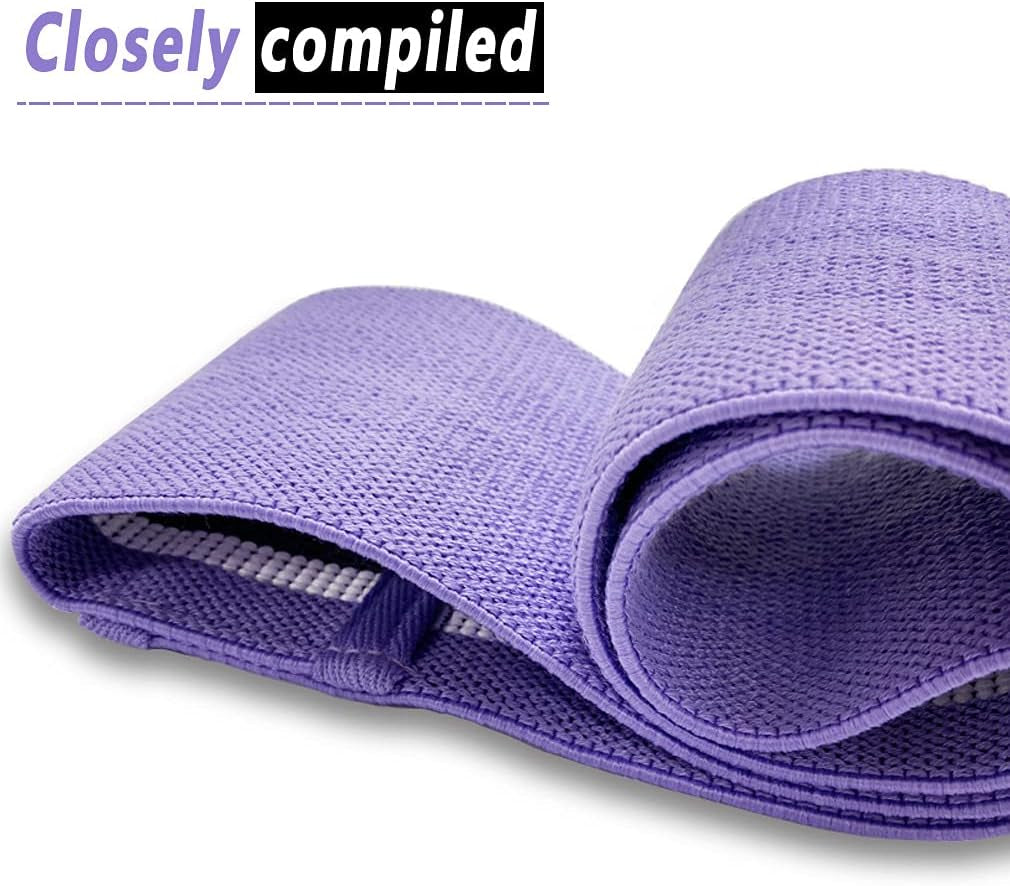 Resistance Bands for Legs and Butt, Fabric Workout Loop Bands,3 Levels Booty Exercise Bands, Light Purple, Purple, Blue