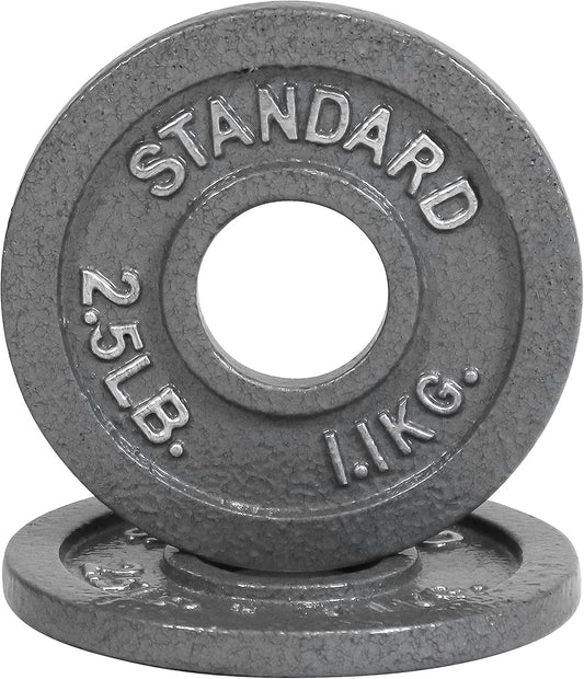 Traditional/Classic 2-Inch Hole Solid Cast Iron Olympic Barbell Weight Plates - Great for Strength Training, Weightlifting, Bodybuilding & Powerlifting, Multiple Choices Available
