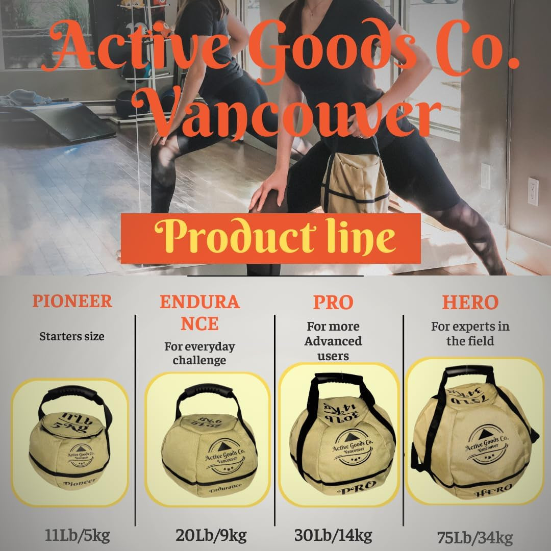 Activegoodsco. Kettlebell Sandbag for Fitness Workout, Different Sizes 11Lb to 75Lb. Visit to See the Options