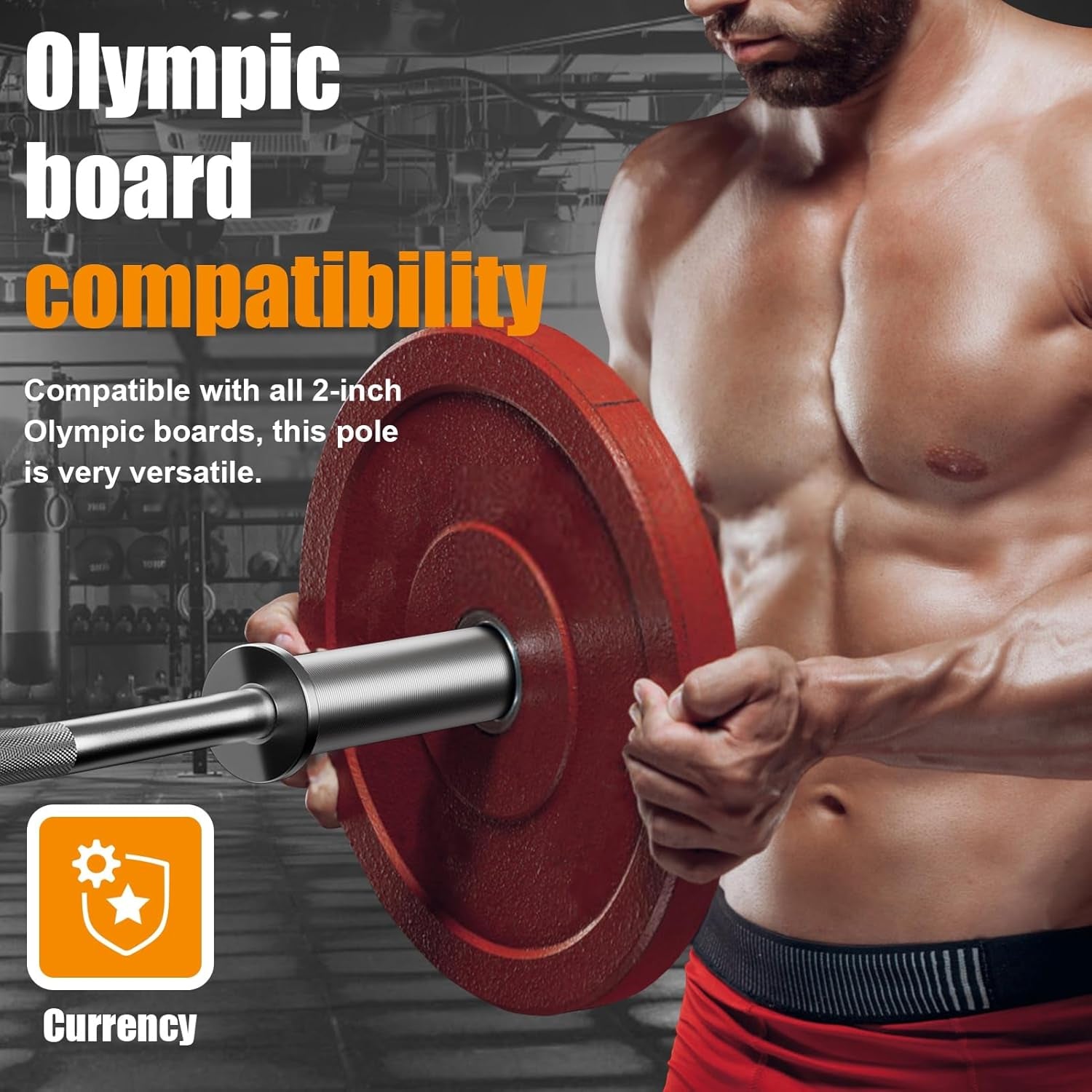 Curl Bar Weight Lifting Bar, 47" Carbon Steel Barbell Bar, Benches Press Bar, Curved Rod Weight Bar for Weightlifting, Powerlifting, Cross Fit Training, 350 Lbs Max Load Capacity, Home Gym