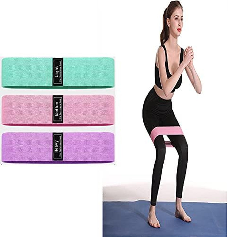 Resistae Bands for Hip and Legs ,Anti-Slip Exercise Workout Bands, Fitness Bands,Set of 3,Instructions