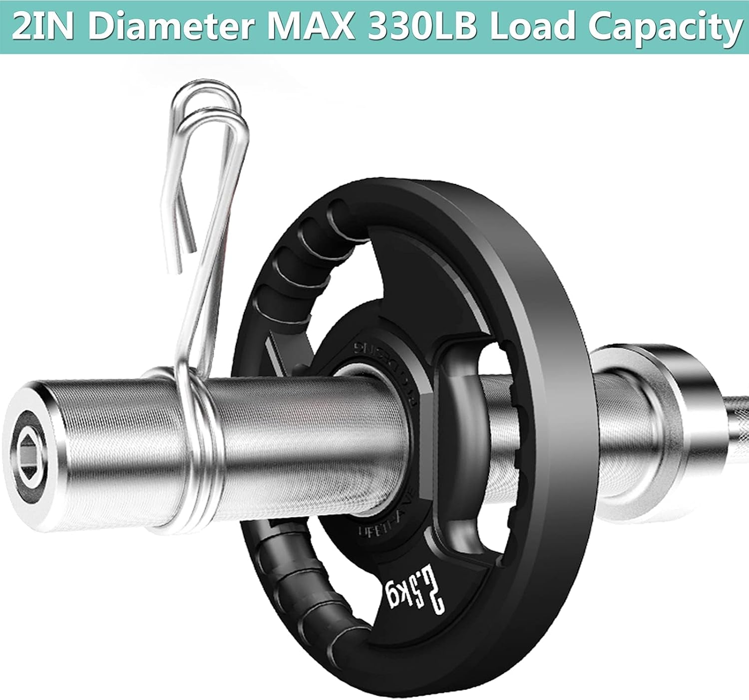 7.2Ft Olympic Weightlifting Barbell - Barbell Rod Solid Iron Weight Bar Set for Weight Training and Power Lifting 500-Lbs Capacity 34-Lbs Bar 28-Mm Shaft Diameter