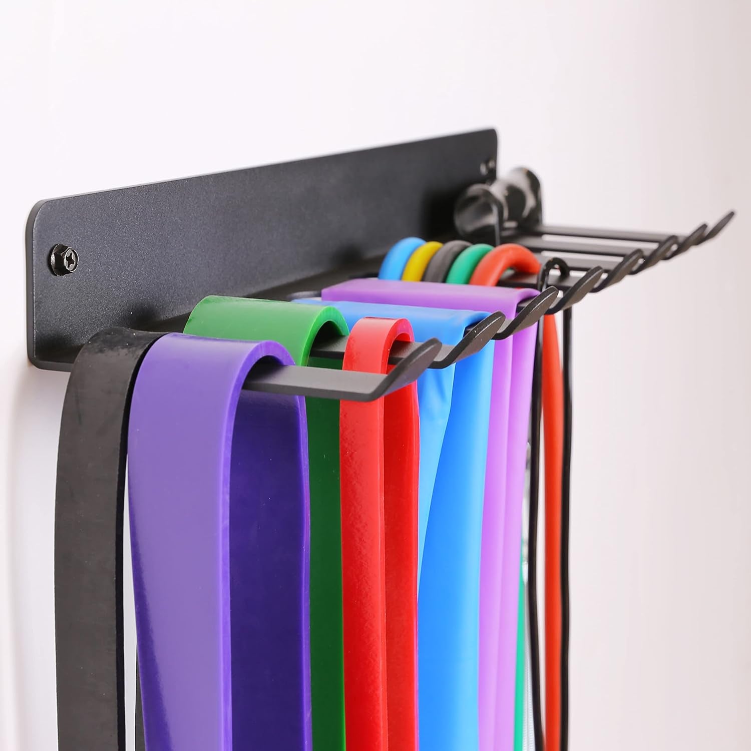 Gym Storage Rack,Home Gym Organizer Resistance Band Storage Rack Gym Wall Rack Hanger for Gym Accessories Olympic Barbells, Workout Bands, Yoga Foam Roller or Tools …