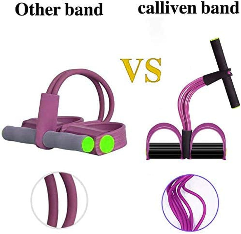 Resistance Fitness Bands, 6-Tube Pedal Puller Resistance Band, 5 Resistance Loop Exercise Bands with Instruction Guide and Carry Bag, for Abdomen Waist Arm Leg Stretching Slimming Training