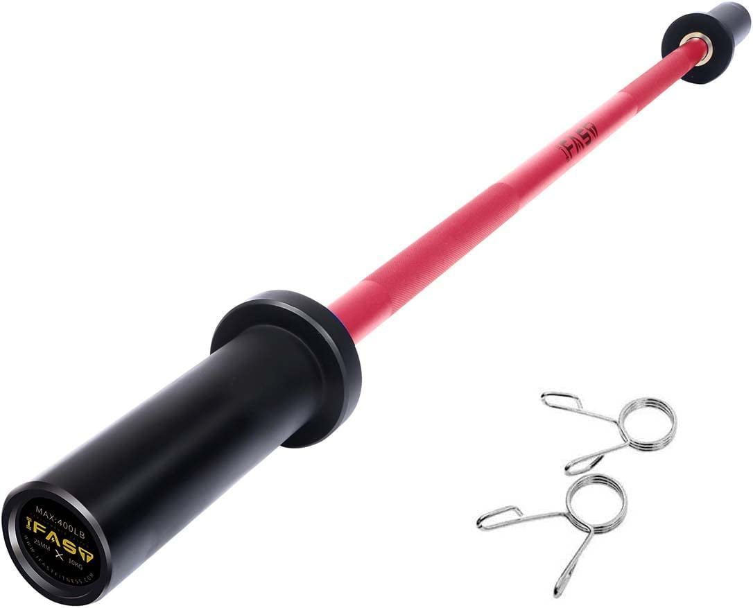 Olympic Barbell Bar 4FT Solid Chrome Barbell with Bearing, 7.2FT Home Gym 2" Weightlifting Bar, 400Lbs/1200Lbs Weight Capacity