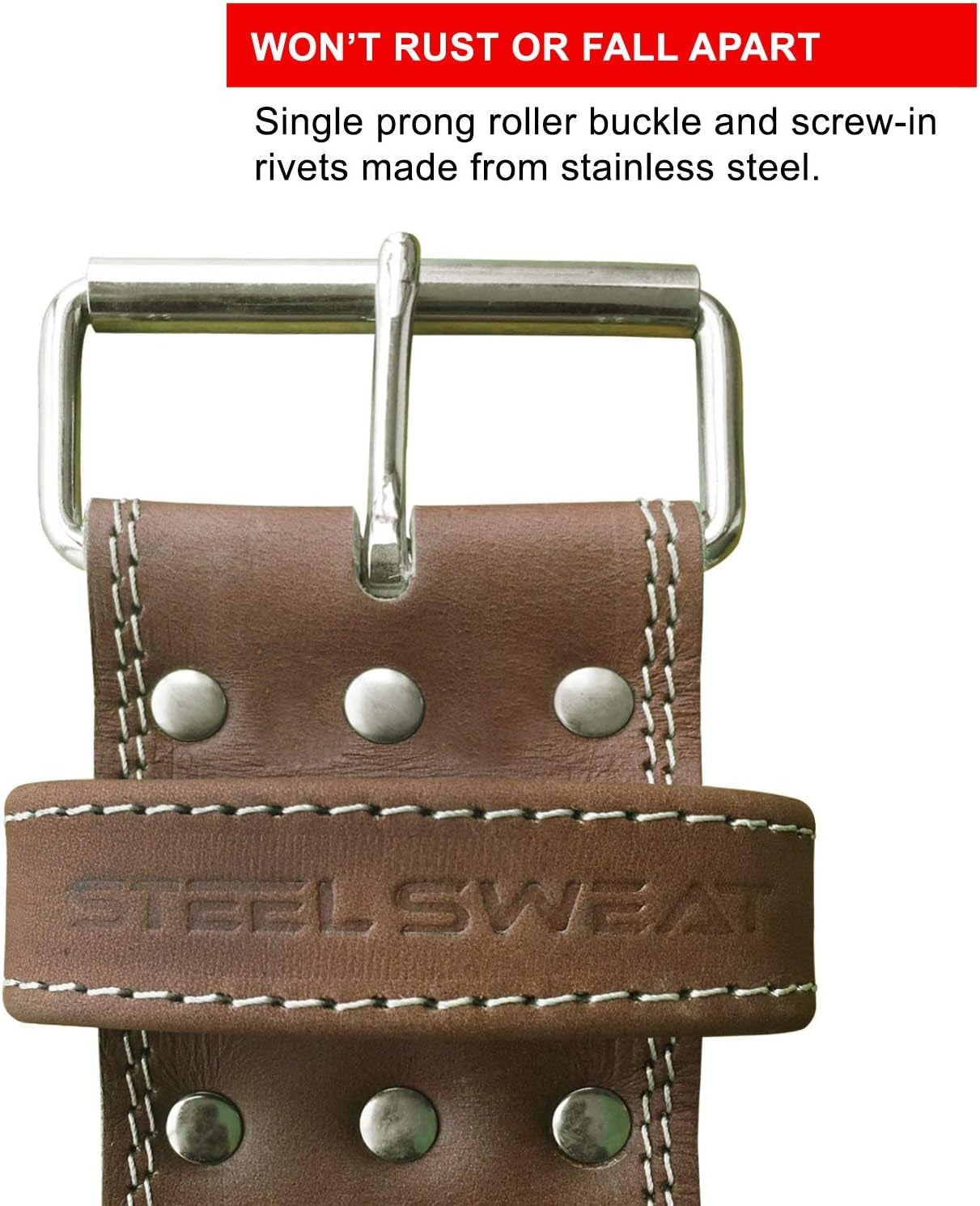 Weight Lifting Belt - 4 Inches Wide by 10Mm - Single Prong Powerlifting Belt That'S Heavy Duty - Vegetable Tanned Leather - HYDE Brown Small