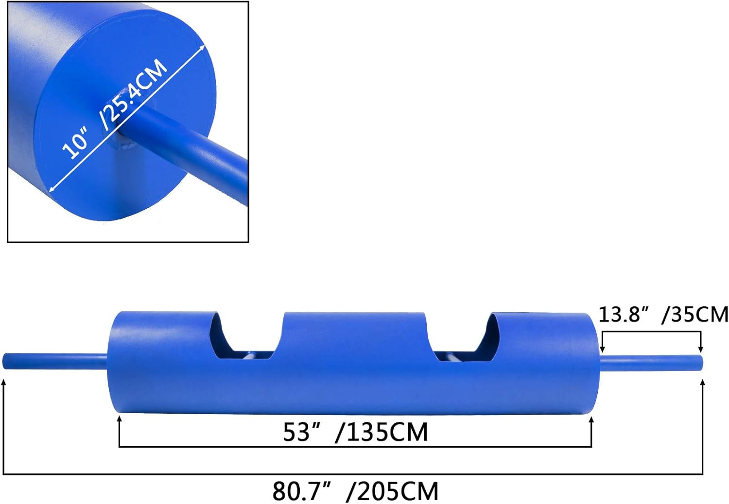 Dia Steel Strength Log Bar, 700 Lbs Capacity Barbell Bar