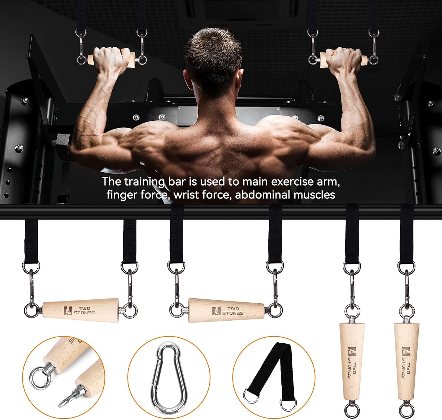 Wooden Pull up Grips | Wood Climbing Power Grips | Pull up Climbing Hold Grips | Premium Wood Training Tool for Grip Strength | Rock Climbing | Bouldering