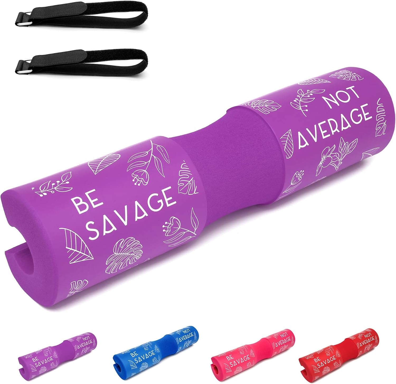 Squat Pad Barbell Pad for Hip Thrust, Shoulder&Neck Support Weight Bar Pad for Olympic or Standard Bars with Straps