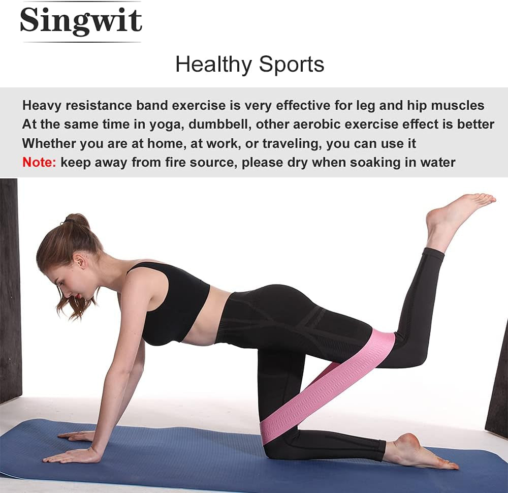 Resistae Bands for Hip and Legs ,Anti-Slip Exercise Workout Bands, Fitness Bands,Set of 3,Instructions