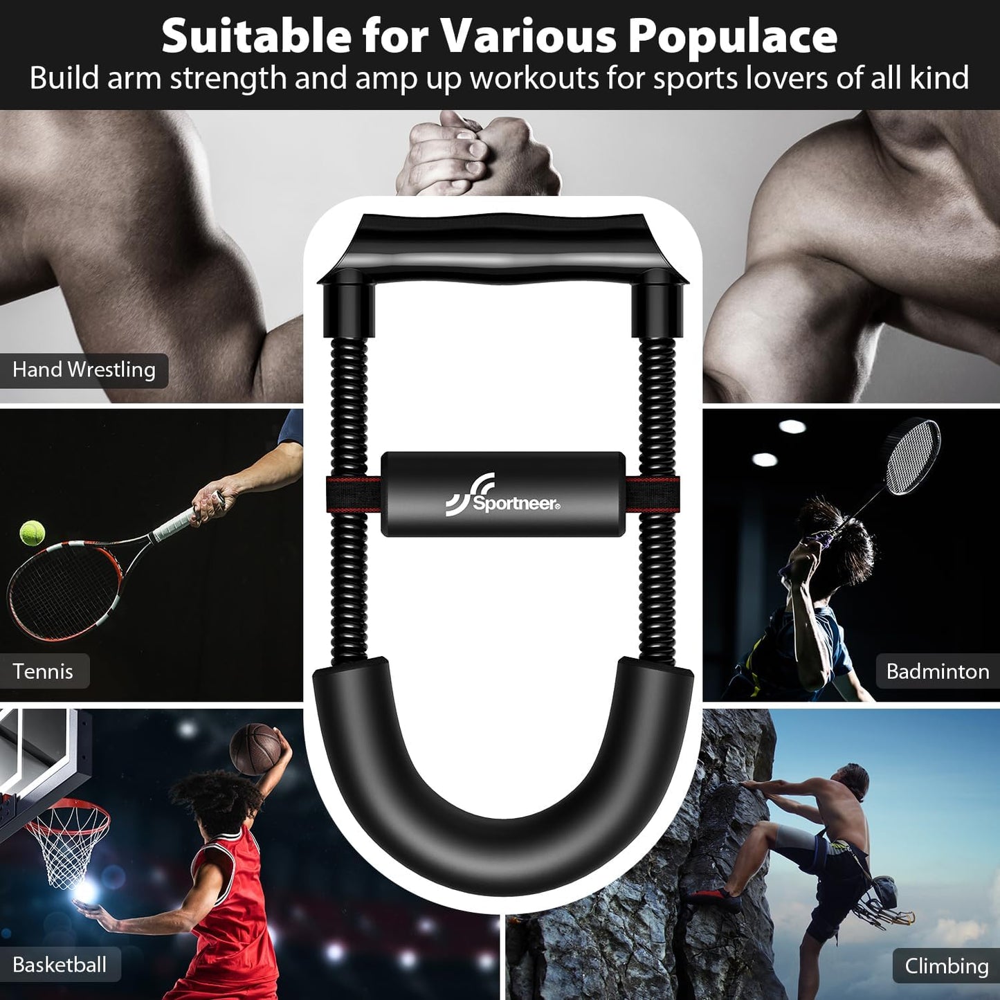 Forearm Strengthener Forearm Wrist Strengthener Exerciser with Adjustable Tension for Improving Strength - Hand Developer Arm Grip Workout Strength Trainer Home Gym Workout Equipment for Starter and Pro