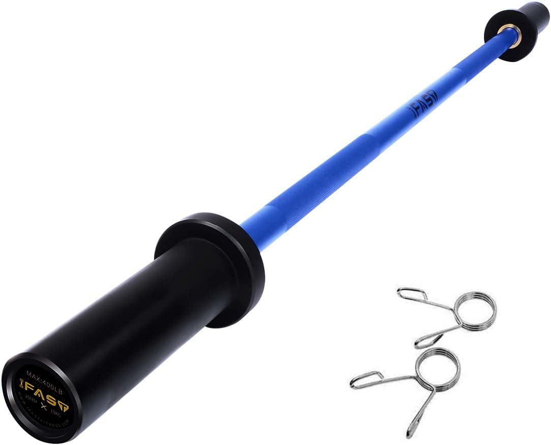 Olympic Barbell Bar 4FT Solid Chrome Barbell with Bearing, 7.2FT Home Gym 2" Weightlifting Bar, 400Lbs/1200Lbs Weight Capacity