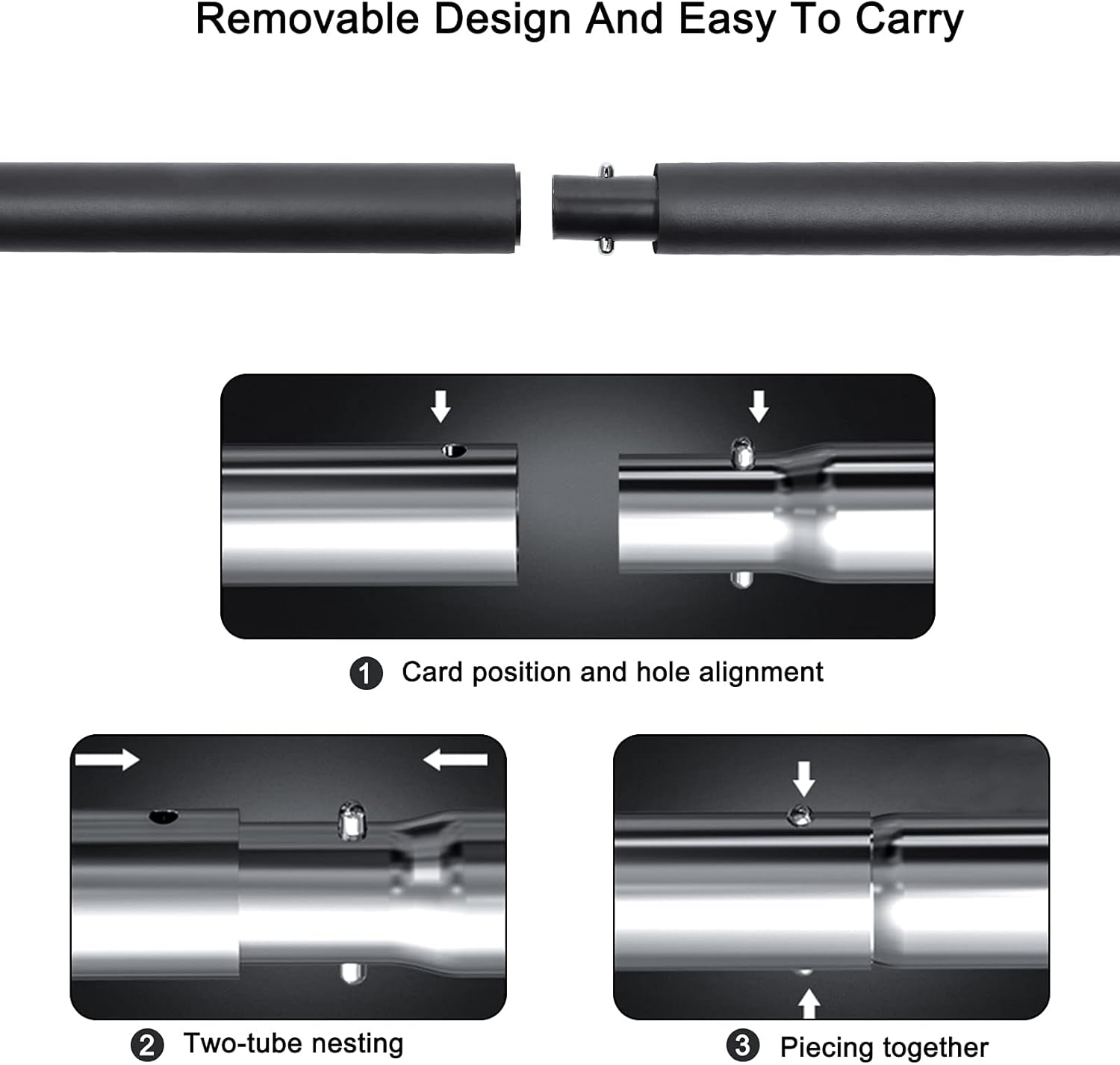 60-120LBS Pilates Bar Kit with Resistance Bands, Home Squat Bar for Men & Women All-In-One Gym Workout for Full Body Fitness with Portable Bag & Door Anchor