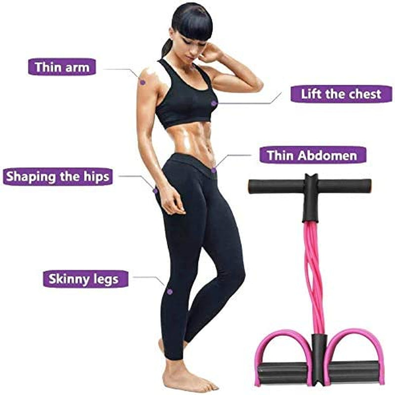 Resistance Fitness Bands, 6-Tube Pedal Puller Resistance Band, 5 Resistance Loop Exercise Bands with Instruction Guide and Carry Bag, for Abdomen Waist Arm Leg Stretching Slimming Training