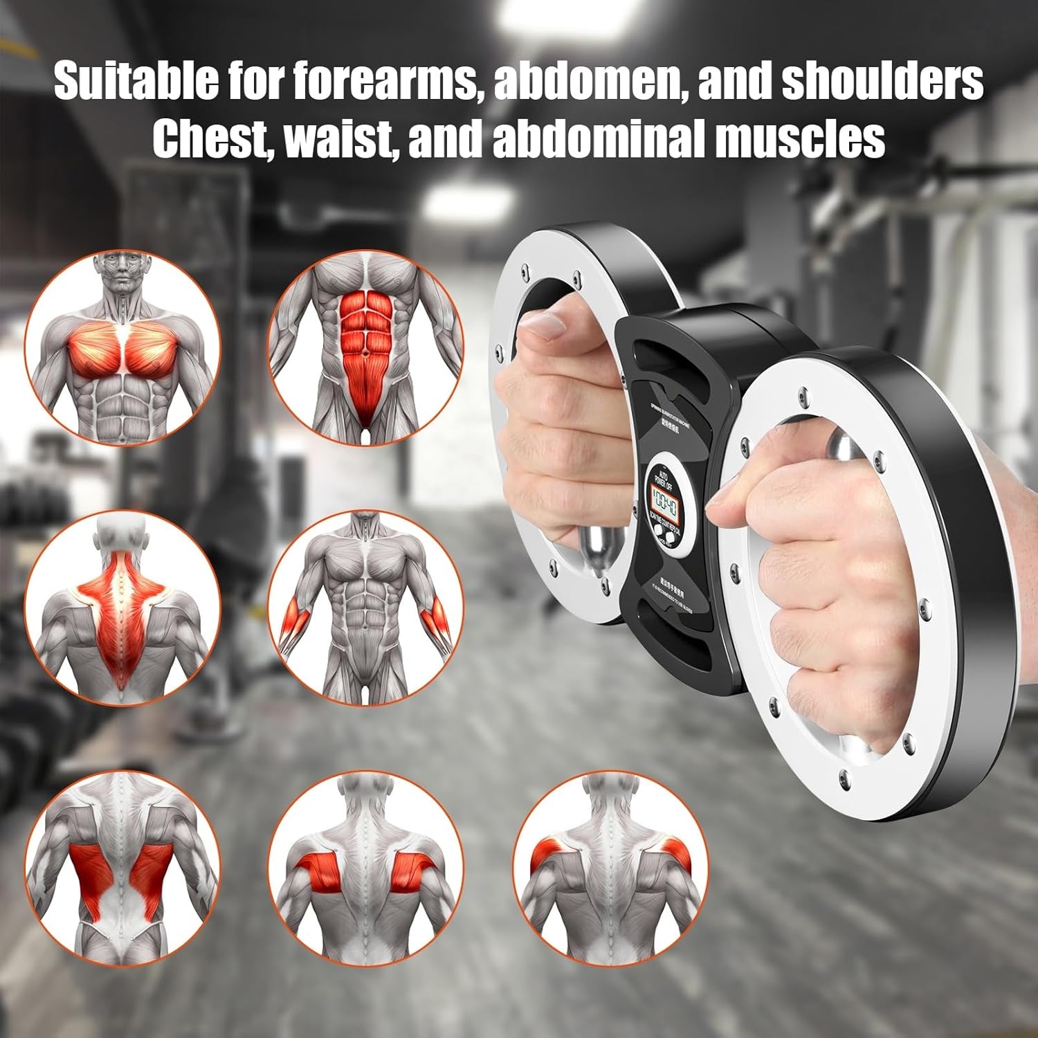 Rotator Machine, 12 Pounds Boxing Forearm Trainer, Adjustable Resistance 360° Rotating Grips, Shoulder Exercise Equipment for Men and Women Wrist, Shoulder, Upper Arm Workout Equipment White