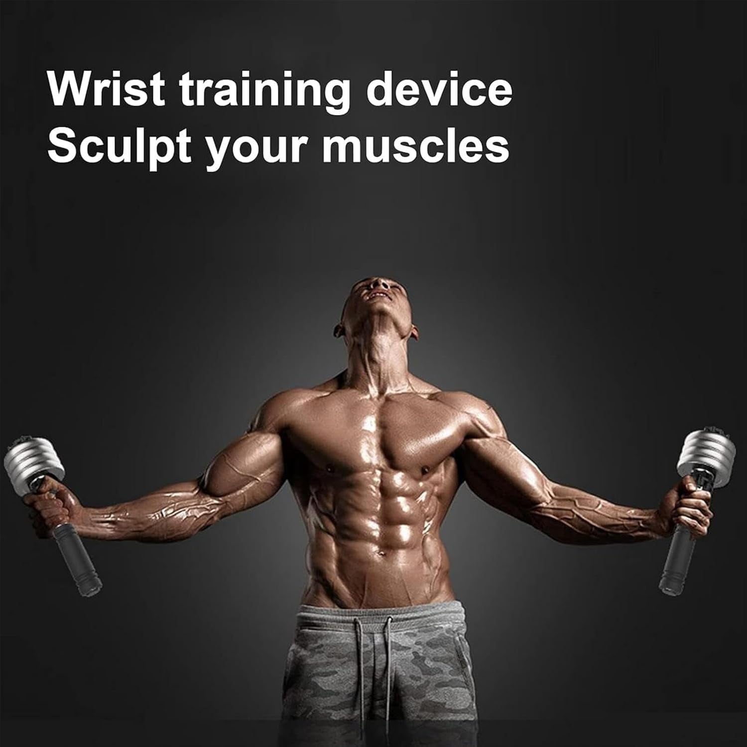 Forearm Strength Training Handles, Arm Wrestling Exercise Handles, Stainless Steel + Quick Lock, for Wrist Rotation Training