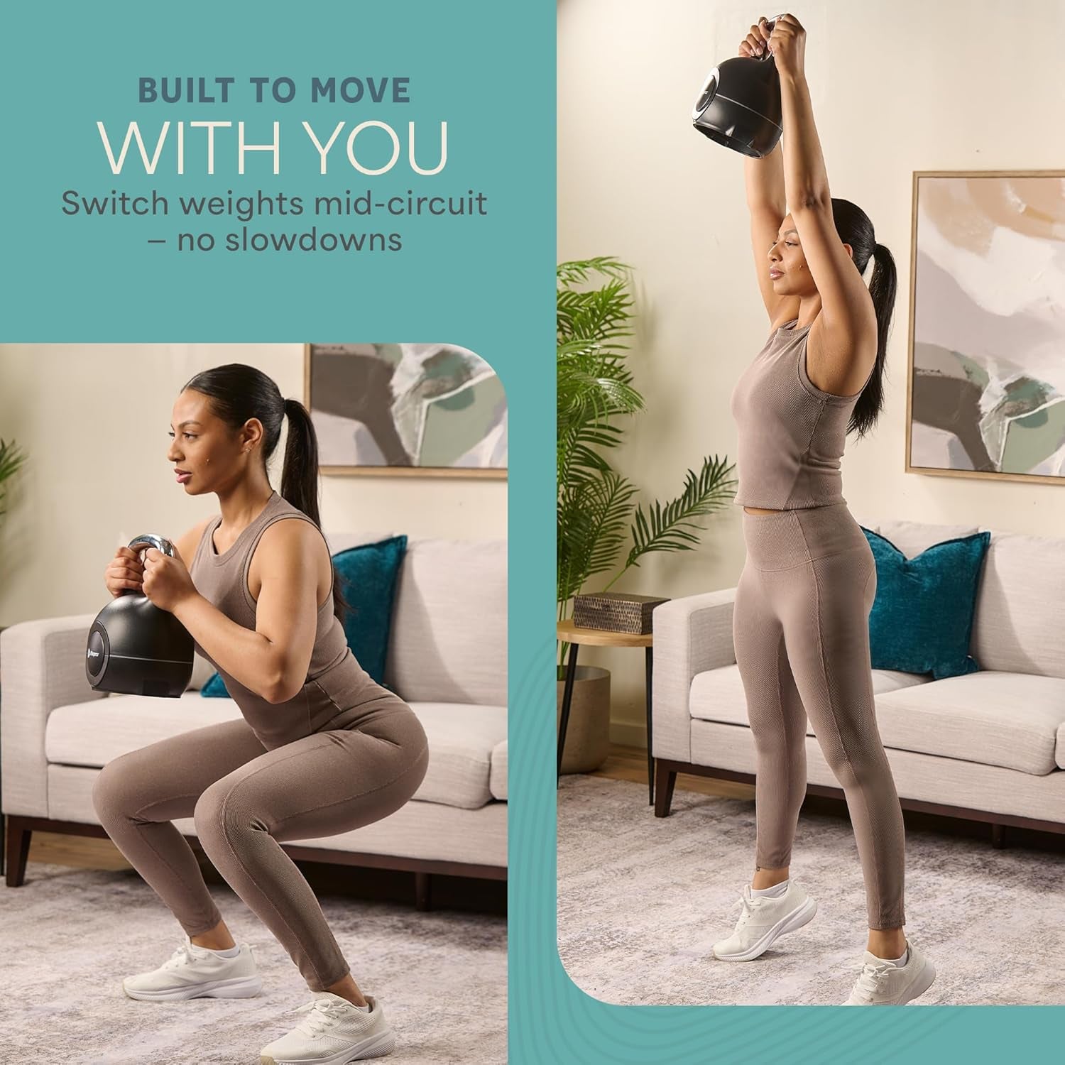 Adjustable Kettlebell - 7In1 Kettlebells Weight with Quick-Select Dial & Safety Lock – Choose 22.5 Lb or 44 Lb – Compact Space Saving for Strength Training & Full Body Workouts
