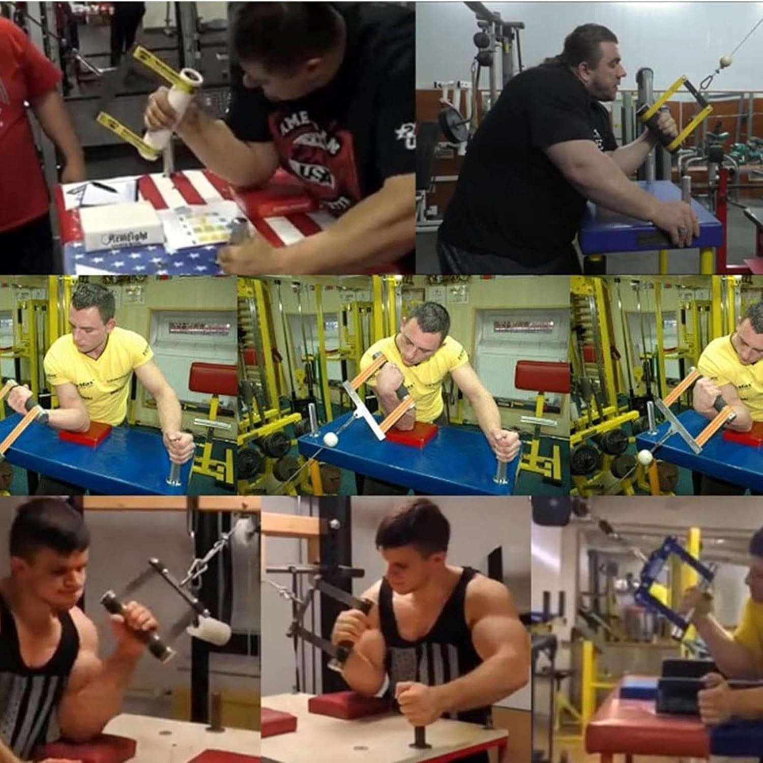 Arm Wrestling Training Equipment, Arm Wrestling Exercise Handles, Forearm Strength Wrist Wrenches and Wrist Straps for Grip Strength