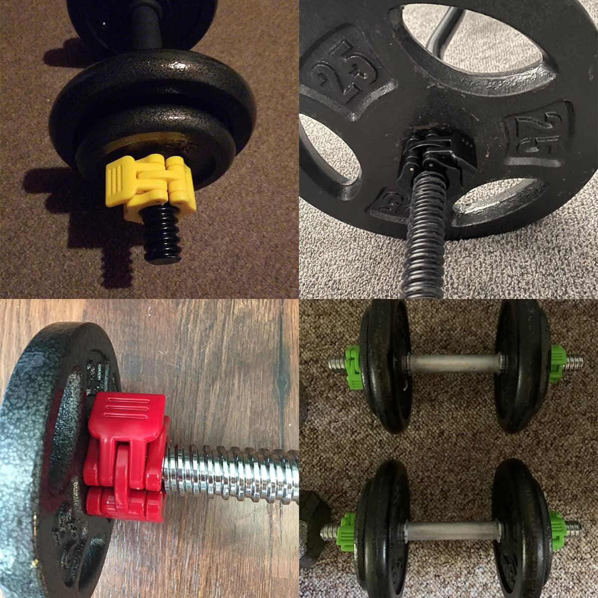 Barbell Clips Bar Clamps Collars, Weight Clips for Bar, Quick Release Barbell Collars 1 Inch - Clamps for Weightlifting Bar for and Training Strength【 Pair 】 (Yellow1)…