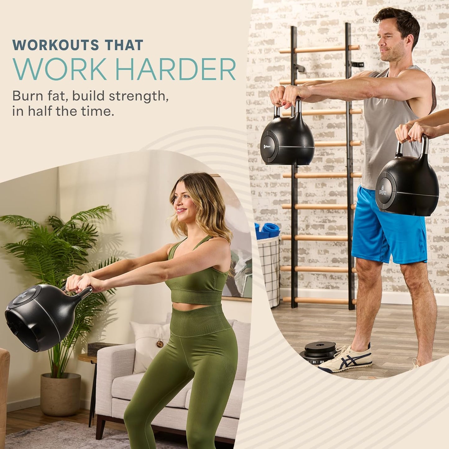 Adjustable Kettlebell - 7In1 Kettlebells Weight with Quick-Select Dial & Safety Lock – Choose 22.5 Lb or 44 Lb – Compact Space Saving for Strength Training & Full Body Workouts